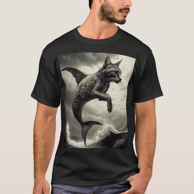 Cat Fish Mythical Creature T-Shirt (Front)