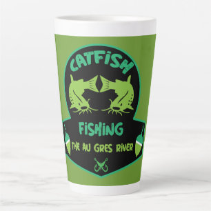 Cat Fishing Au Gres Latte Mug