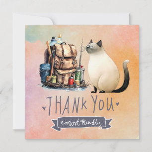 CAT Fishing lovers  Thank You Card