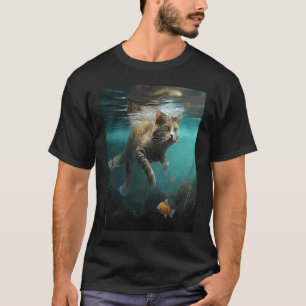 Cat Fishing Underwater T-Shirt