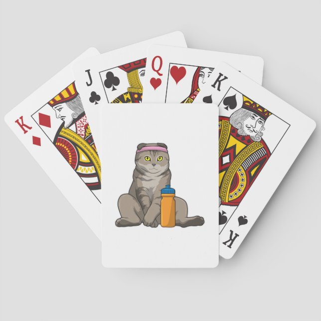 Cat Fitness Drinking mug Playing Cards (Back)