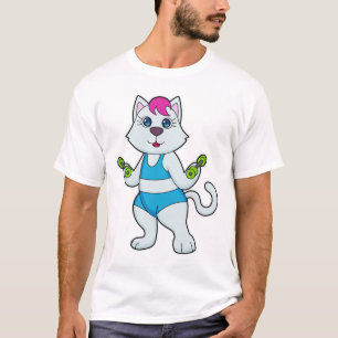 Cat Fitness Dumbbell T-Shirt