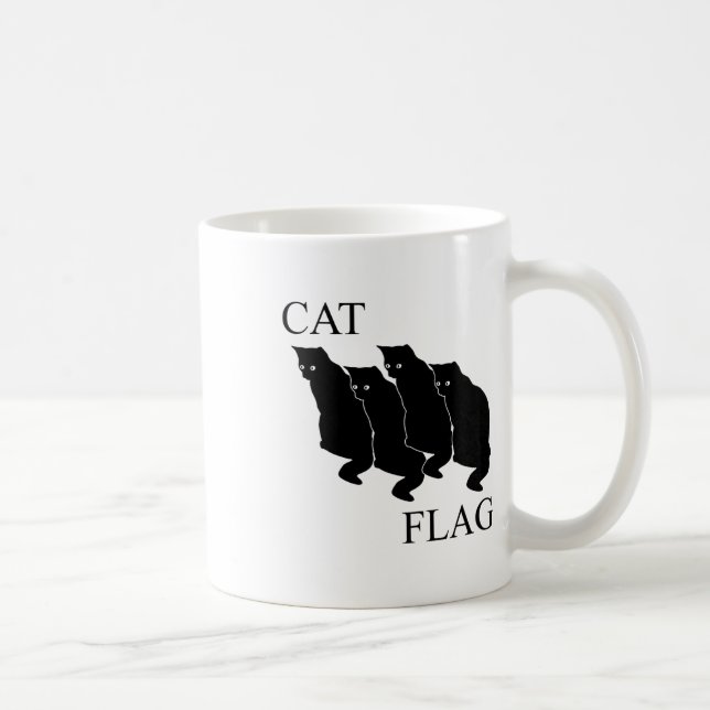 Cat Flag Funny Black Flag  Coffee Mug (Right)