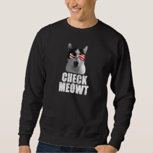 Cat Flag Sunglasses American Flag Cat Meow July 4t Sweatshirt