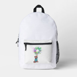 cat flashlight printed backpack