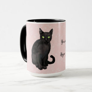 Cat floral background mug