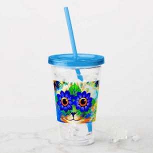 Cat Flower Eyes Acrylic Tumbler