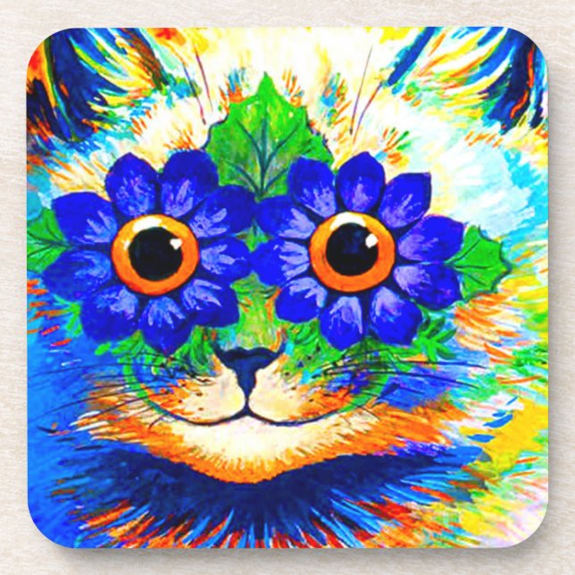 Cat Flower Eyes Coaster (Front)