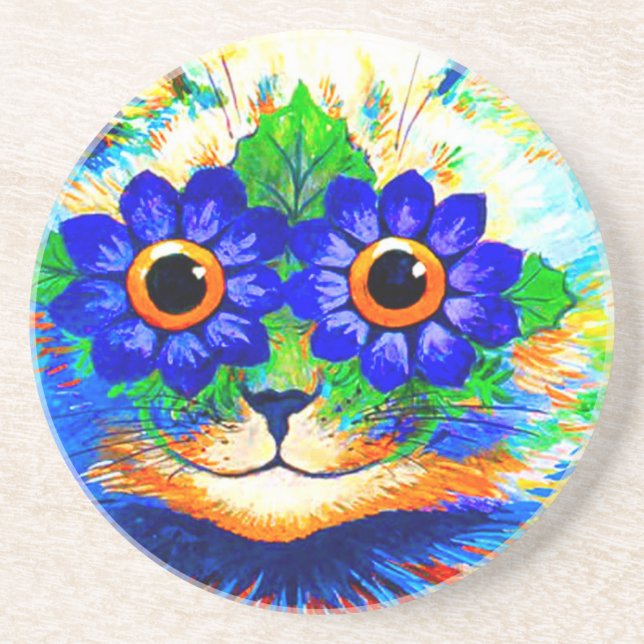 Cat Flower Eyes Coaster (Front)