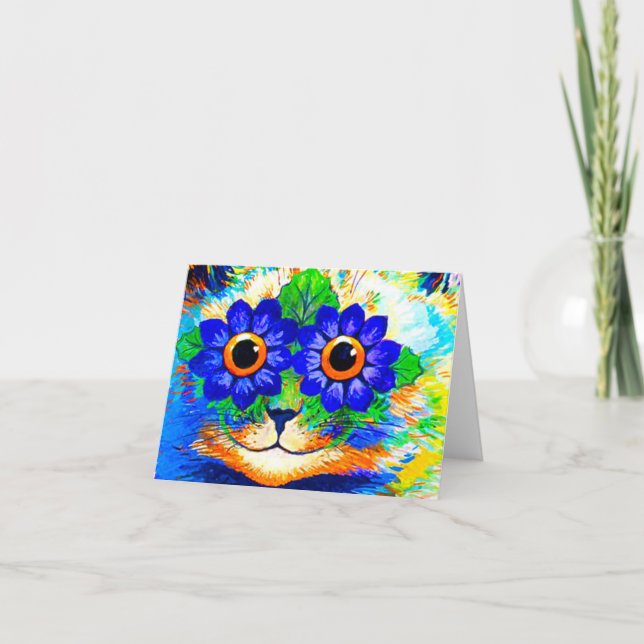 Cat Flower Eyes Invitation (Front)