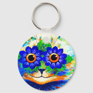 Cat Flower Eyes Key Ring