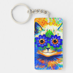 Cat Flower Eyes Key Ring