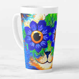 Cat Flower Eyes Latte Mug