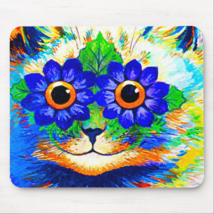 Cat Flower Eyes Mouse Pad