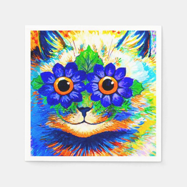 Cat Flower Eyes Napkin (Front)