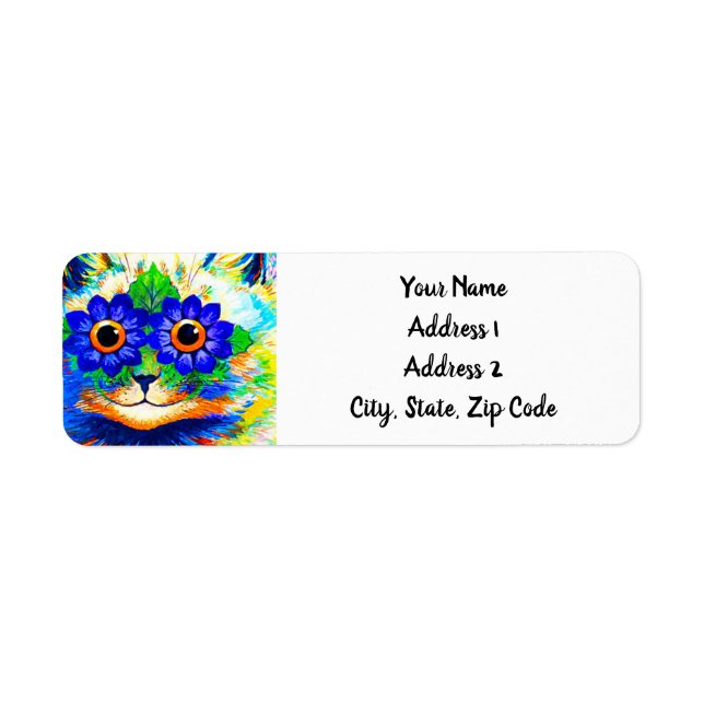Cat Flower Eyes Return Address Label (Front)