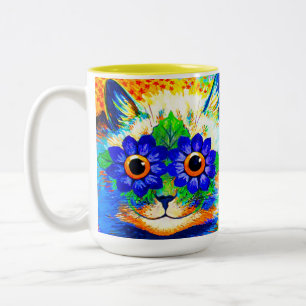 Cat Flower Eyes Two-Tone Coffee Mug