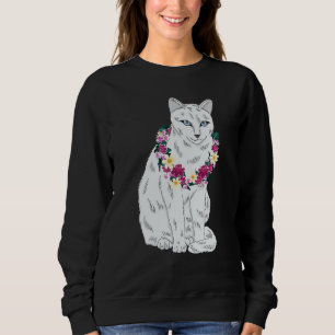 Cat Flower Kitten roses Cats Cute White Cat Sweatshirt