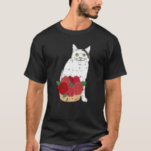 Cat Flower Valentines Day Cute Kitten Kitty Love P T-Shirt