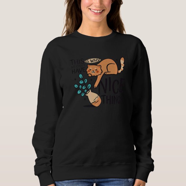 Cat  Flower Vase Sweatshirt (Front)