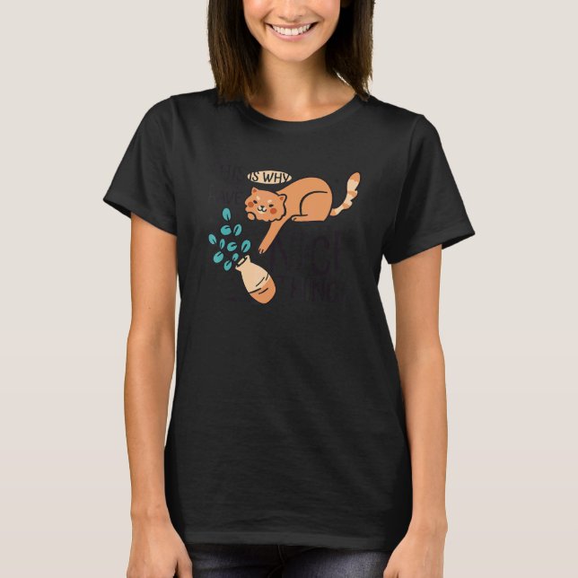 Cat   Flower Vase T-Shirt (Front)