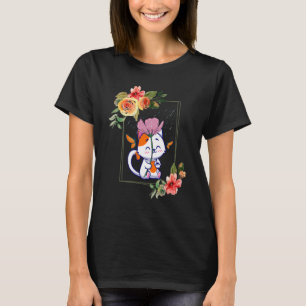 Cat Flowers Cottagecore 1 T-Shirt