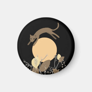 Cat flying over the moon 2 magnet