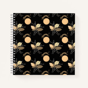 Cat flying over the moon notebook