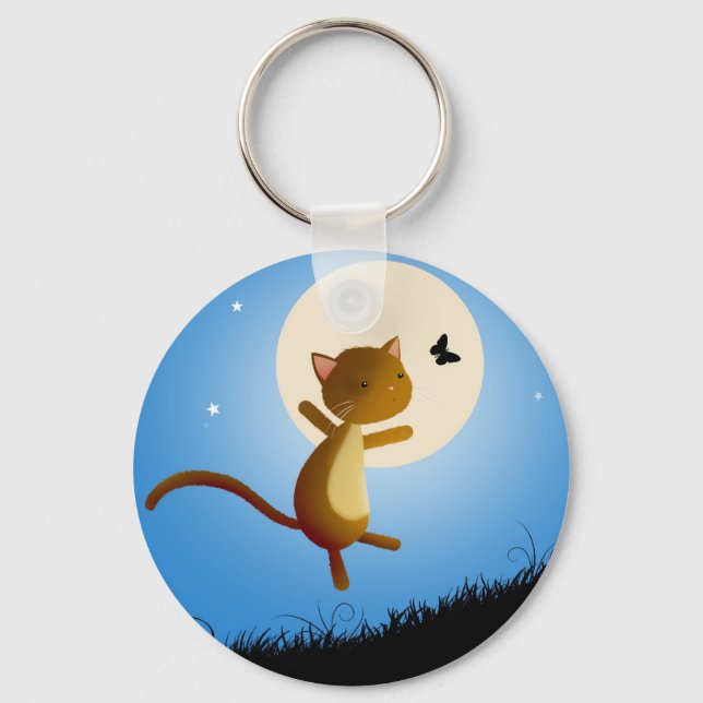 cat follow your dreams - keychain (Front)