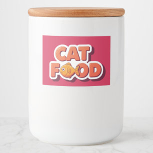 Cat Food, Sticker for Food Container, by Natasha U