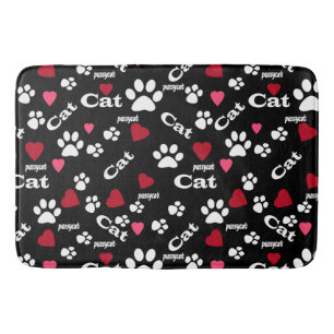 Cat footprints bath mat