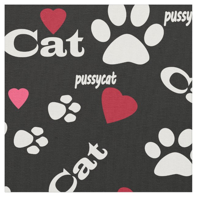 Cat footprints fabric (Close Up)