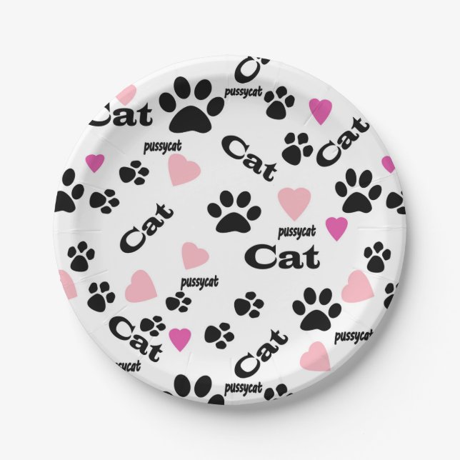 Cat footprints paper plate (Front)