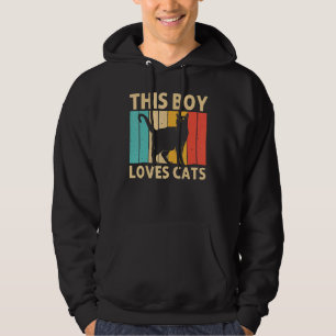 Cat For Boys Kids Black Cat Cat Person Cats Hoodie