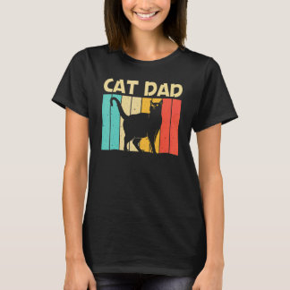 Cat For Dad Papa Black Cat   Cat Person Cats T-Shirt