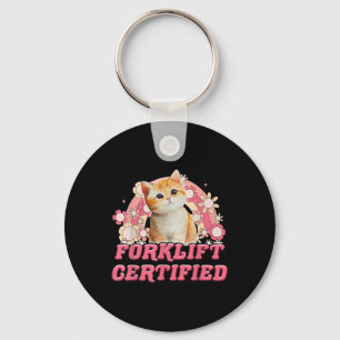 Cat Forklift Certified Funny For Men Women Key Ring