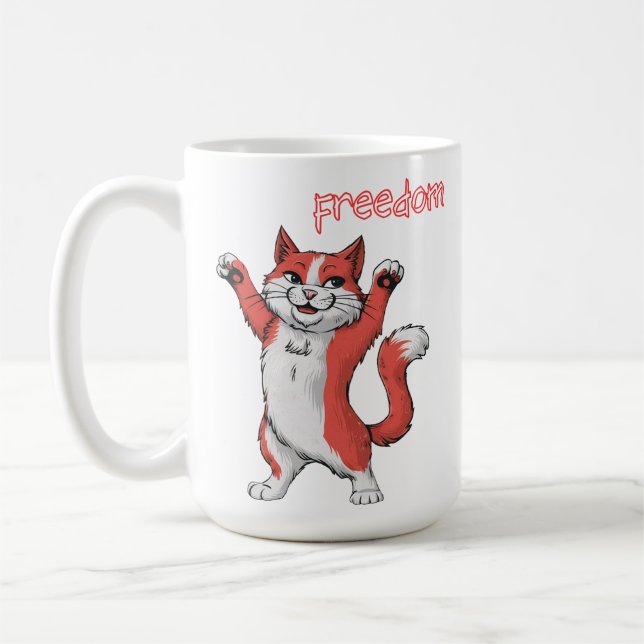 Cat Freedom Coffee Mug (Left)