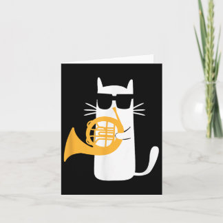 Cat French Horn Funny Cat Lover Card