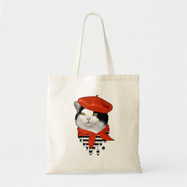 cat Frenchman Tote Bag (Front)