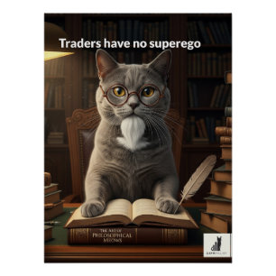 Cat Freud: Traders Have No Superego Poster