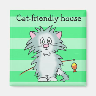 Cat-friendly house magnet