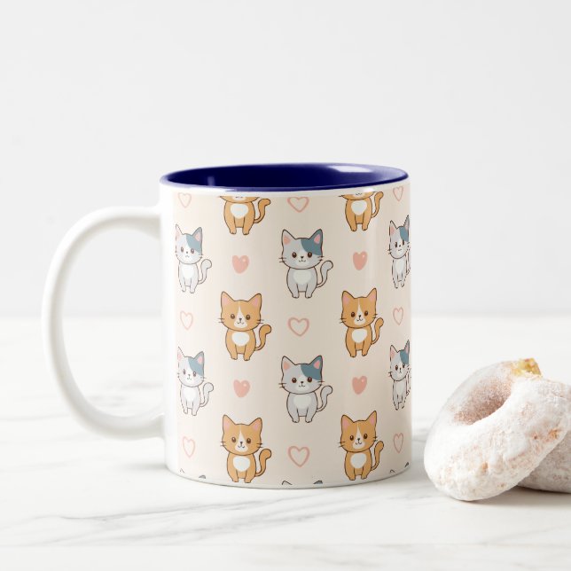 cat friends Mug (With Donut)