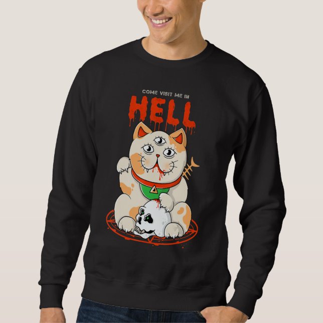 Cat from Hell   Edgy Aesthetic Streetwear Sweatshirt (Front)