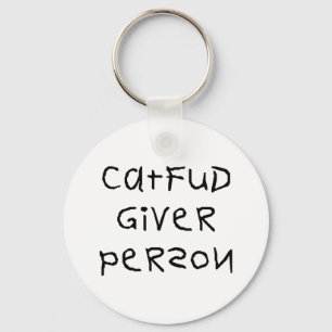 Cat Fud Giver Person Key Ring