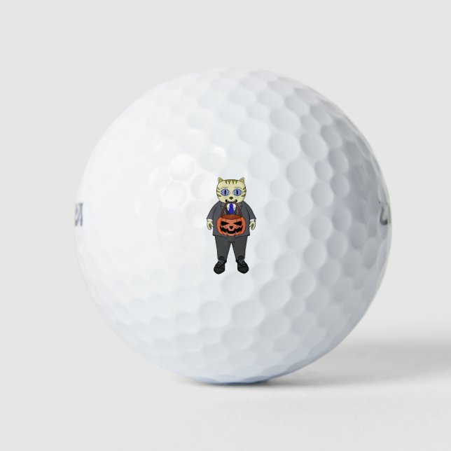 Cat Fun Halloween Golf Balls (Front)