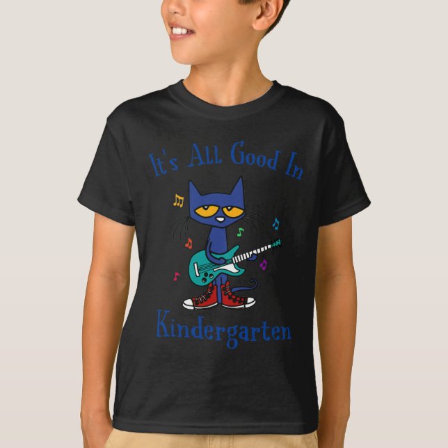 Cat Fun It's All Good In Kindergarten Back To Scho T-Shirt (Front)