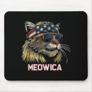 Cat - Funny 4th of July American Flag Mothers Day Mouse Pad