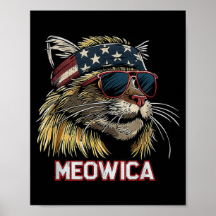 Cat - Funny 4th of July American Flag Mothers Day Poster