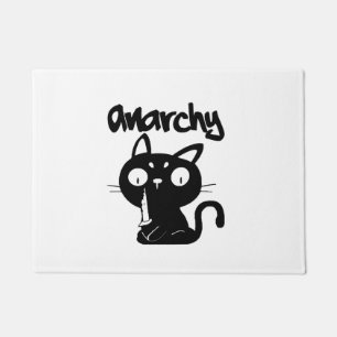 Cat Funny Anarchy Halloween Animals For Women Men Doormat