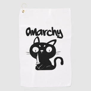 Cat Funny Anarchy Halloween Animals For Women Men Golf Towel